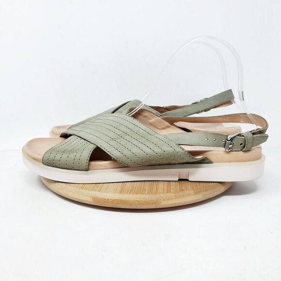 Miz Mooz Sandals Womens 42 Sage Green Leather Heel Strap Boho Summer Kind Shoes - Picture 6 of 12